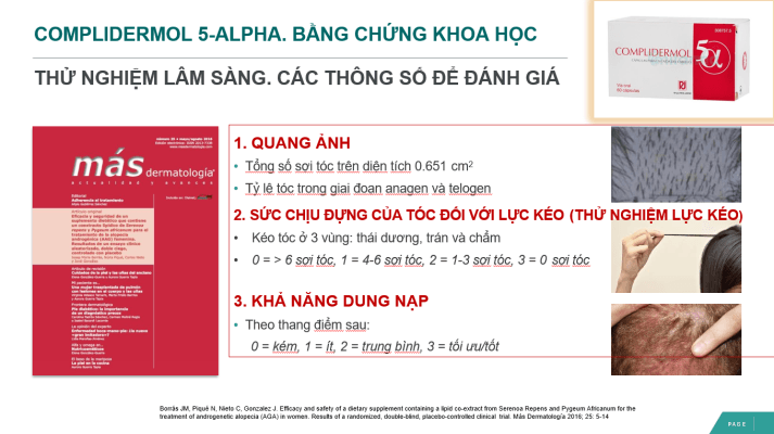 Kết quả thử nghiệm lâm sàng về hiệu quả của Complidermol THỬ NGHIỆM LÂM SÀNG. KẾT QUẢ